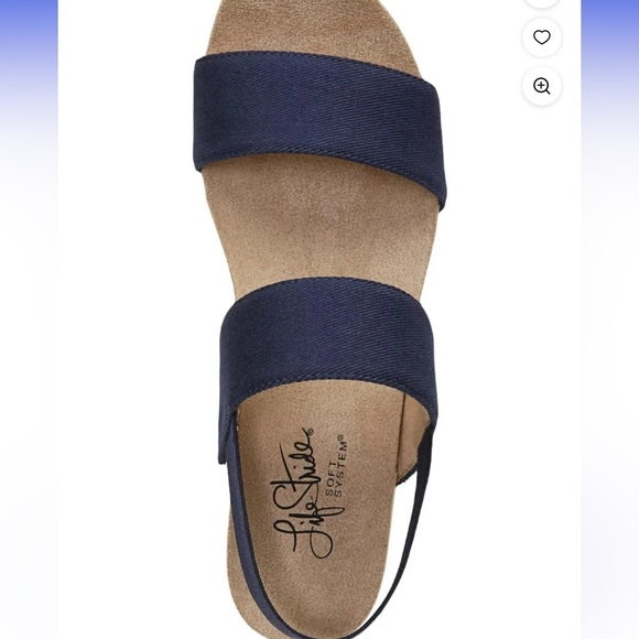 Life Stride Womens Delta Slingback Espadrille Ankle Strap Wedge Sandals in Navy - Picture 3 of 10